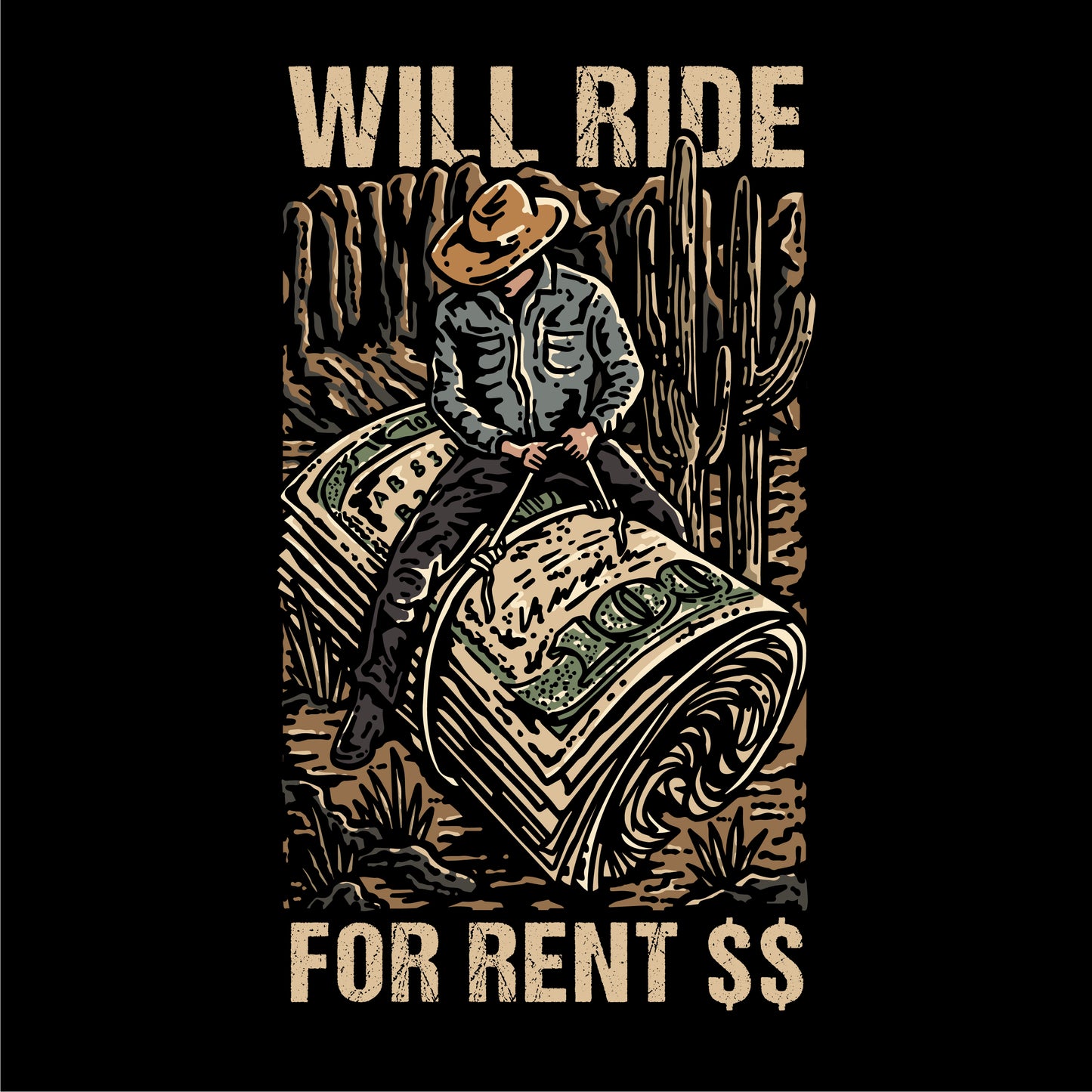 Will Ride For Rent Tee